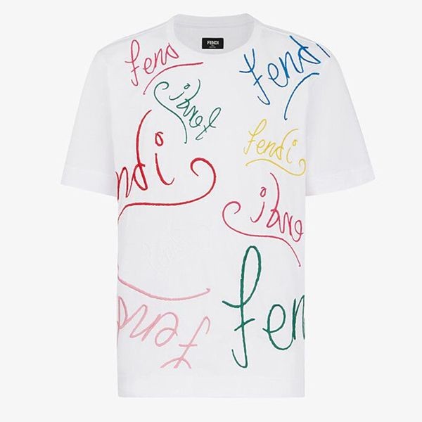 フェンディ レタリング コットンジャージー Tシャツ 偽物FY0936AH0VF0VU8​