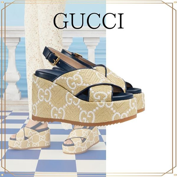★話題沸騰★☆グッチ プラットフォーム 厚底 サンダル 偽物 703791UWB809665
