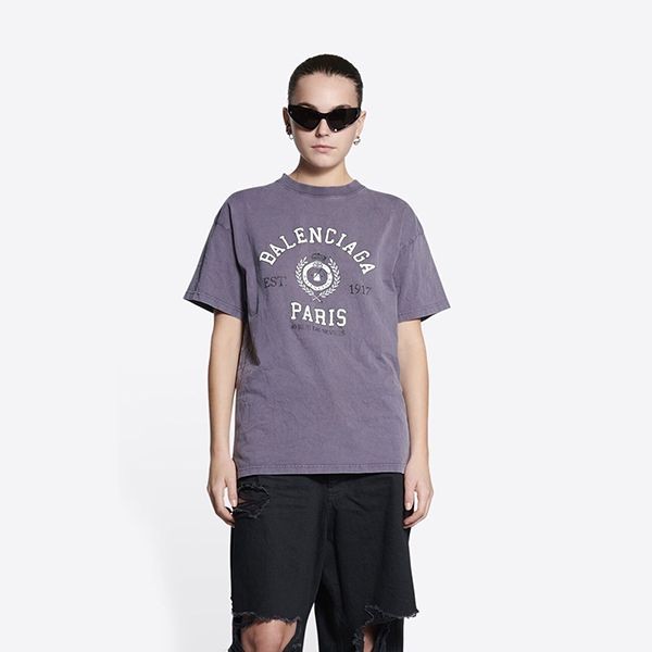 早い者勝ち♪◆バレンシアガ COLLEGE 1917 コットン Tシャツ 偽物 2色 612965TMV98616