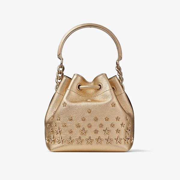 ジミーチュウ◆ボンボン ラミネート ナッパバケットバッグ 偽物 BONBONBUCKETSAMP