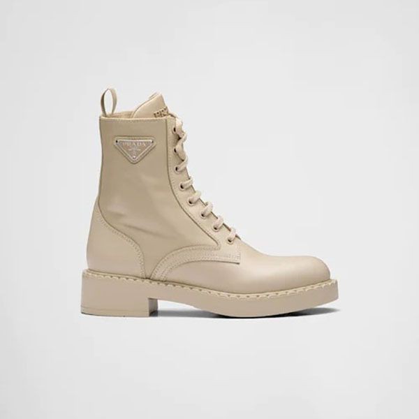 プラダ ブラッシュドレザー＆Re Nylon ブーツ 1T782M_3LF7