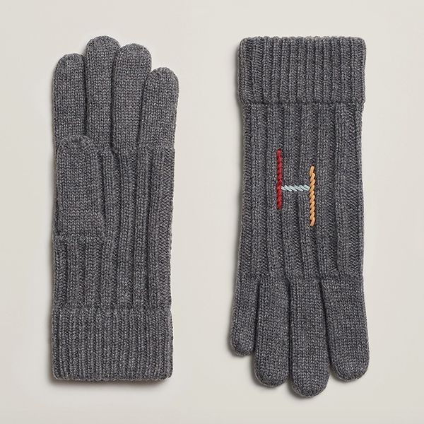 【ブティック】エルメス グローブ 手袋 偽物 カシミア 刺繍ロゴ H Torsade 2色 H222063G03M