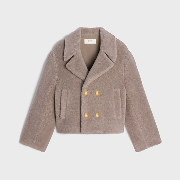 ☆超人気☆セリーヌ レディース クロップド ピーコート 偽物 2M825426T.18TP