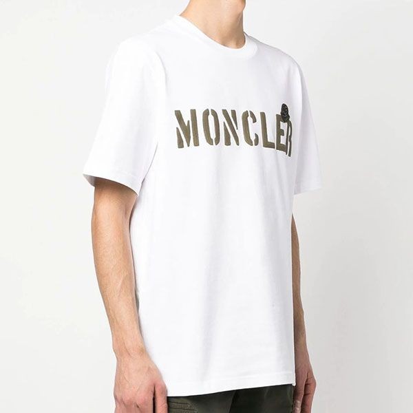 激安価格！モンクレール 袖ロゴ ゼブラロゴパッチ付サファリ風Tシャツ 偽物