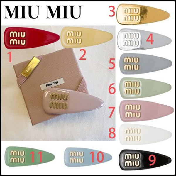【追跡付き発送で安心】ミュウミュウ コピー★話題沸騰★【MiuMiu】パテントレザー ロゴ ヘアクリップ 5IF092_069
