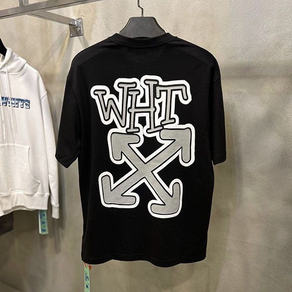 欲しい♡超限定♪Off-White 偽物 Carlos Arrow コットンジャージーTシャツ OMAA027F22JER018