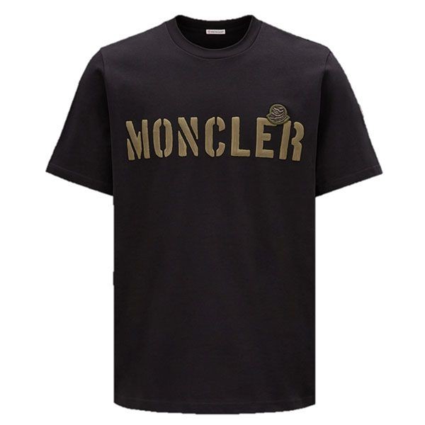 激安価格！モンクレール 袖ロゴ ゼブラロゴパッチ付サファリ風Tシャツ 偽物