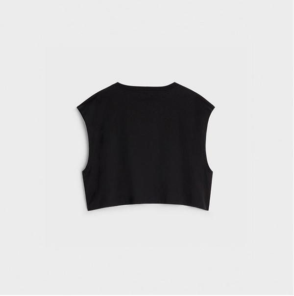 【セリーヌ 偽物】トリオンフロゴ入り コットンジャージー Tシャツ