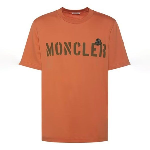 激安価格！モンクレール 袖ロゴ ゼブラロゴパッチ付サファリ風Tシャツ 偽物
