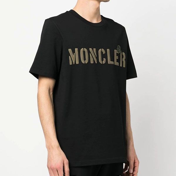 激安価格！モンクレール 袖ロゴ ゼブラロゴパッチ付サファリ風Tシャツ 偽物