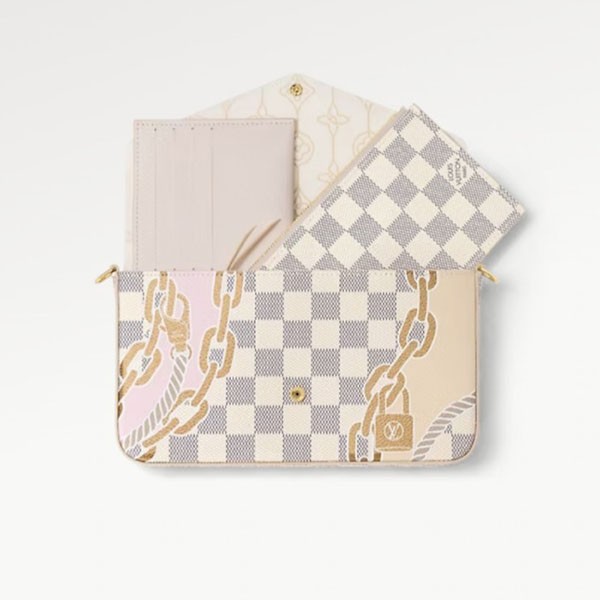 速達発送ルイヴィトン ポシェット・フェリシーLV ダミエ 偽物 ロープ N40466