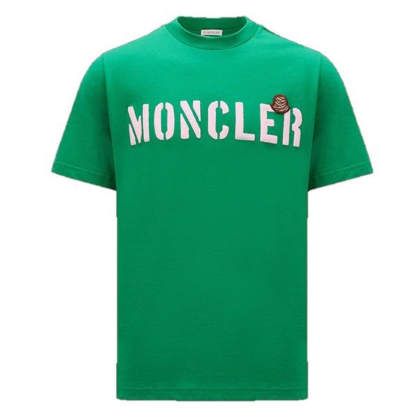 激安価格！モンクレール 袖ロゴ ゼブラロゴパッチ付サファリ風Tシャツ 偽物