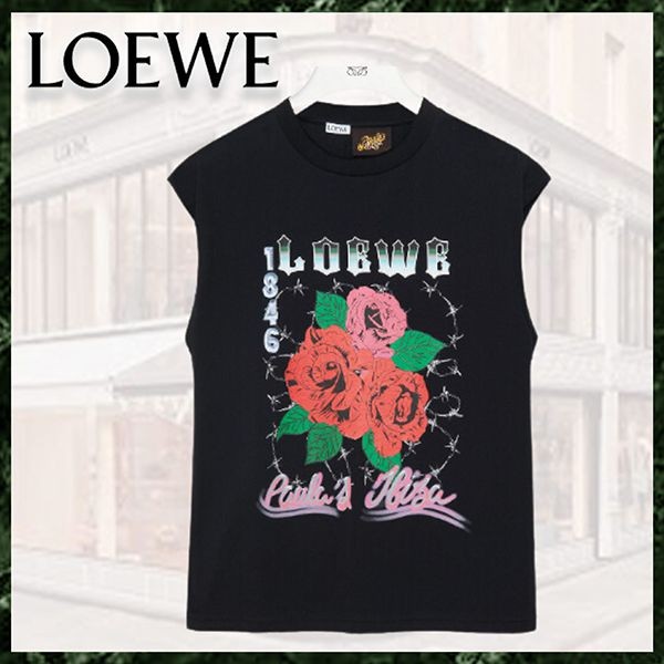 激安価格！ロエベ ノースリーブ Tシャツ 偽物 ローズ H616Y22X49