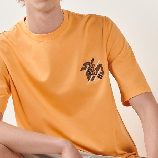 素敵なエルメス スーパーコピー カットソー ミニレザーパッチ Tシャツ 5色 H357925HA90LA