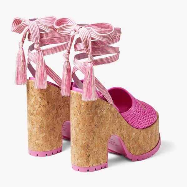 便利でジミーチュウ コピー Gal Wedge 130 ラフィア ウェッジ サンダル 2色 GALWEDGE130TMQ