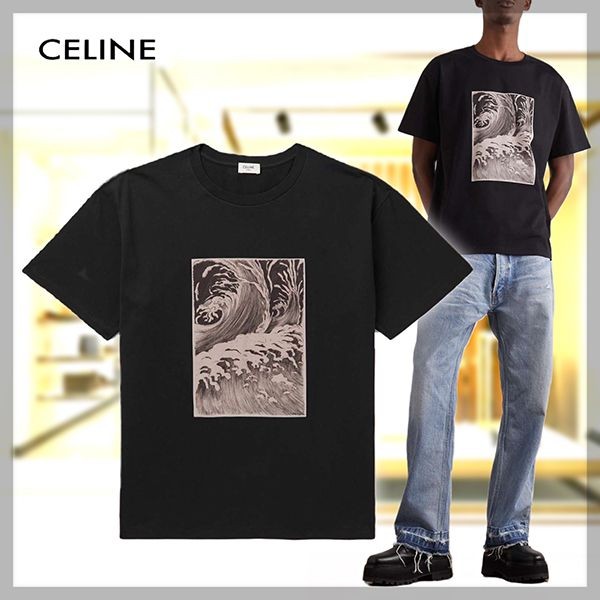 ★日本!!人気！セリーヌ UNTITLED プリント付 コットンジャージーTシャツ 偽物 2X45F671Q.38AW