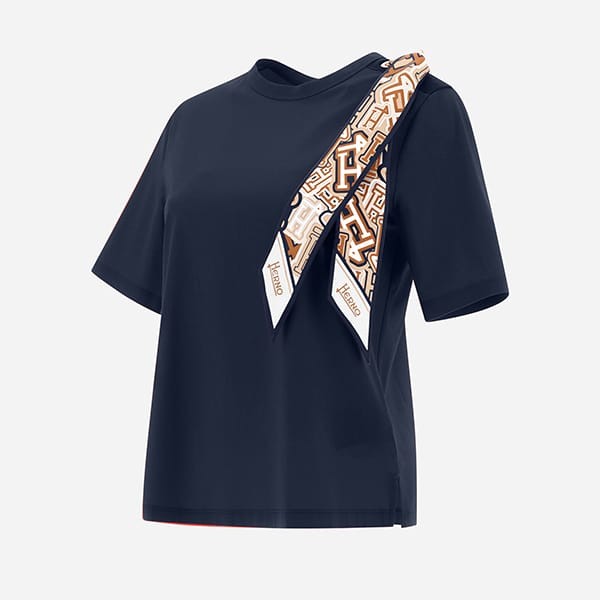 安いヘルノ シルクスカーフ ストレッチコットン Tシャツ 偽物 3色 JG000185D520031000