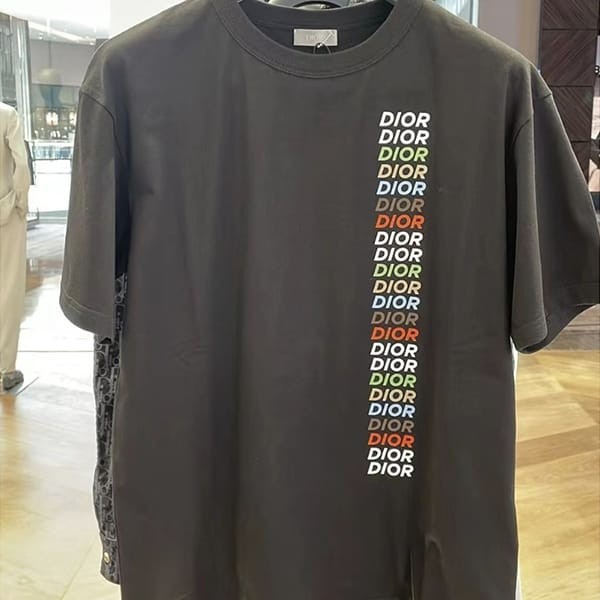 完売必至ディオール スーパーコピー ロゴ入り クルーネック Tシャツ 2色 413J696A0817_C085