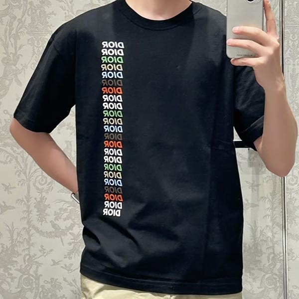 完売必至ディオール スーパーコピー ロゴ入り クルーネック Tシャツ 2色 413J696A0817_C085