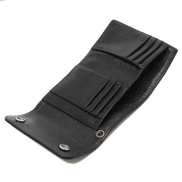 ユニークなデザインクロムハーツ 三つ折り財布 偽物 ブラック メンズ 116538 ウェーブ WAVE MINI WALLET BLACK ミニ財布