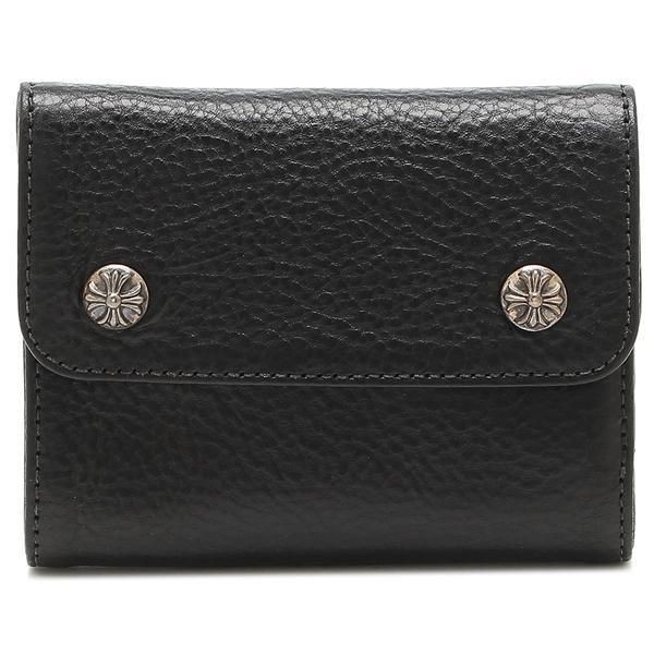 ユニークなデザインクロムハーツ 三つ折り財布 偽物 ブラック メンズ 116538 ウェーブ WAVE MINI WALLET BLACK ミニ財布