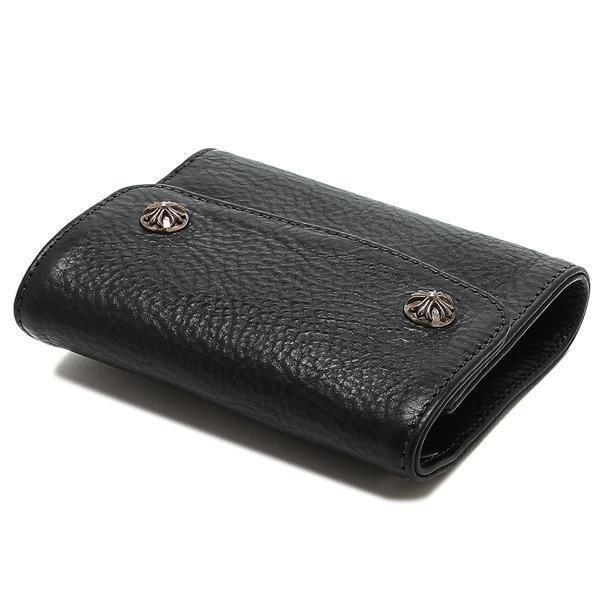 ユニークなデザインクロムハーツ 三つ折り財布 偽物 ブラック メンズ 116538 ウェーブ WAVE MINI WALLET BLACK ミニ財布