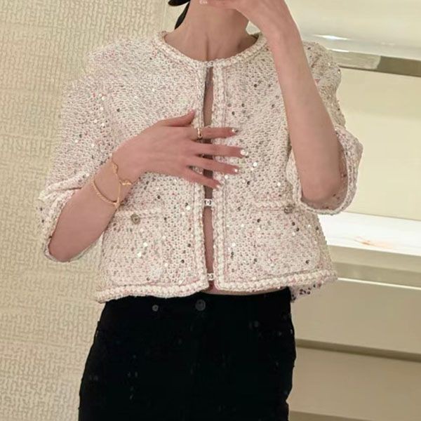 ☆超人気☆シャネル look38 グリッタージャケット 偽物 P76994 K11081 NV215