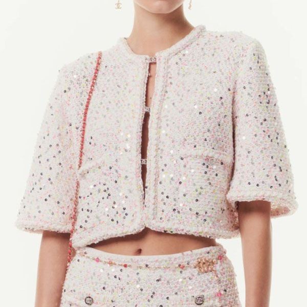 ☆超人気☆シャネル look38 グリッタージャケット 偽物 P76994 K11081 NV215