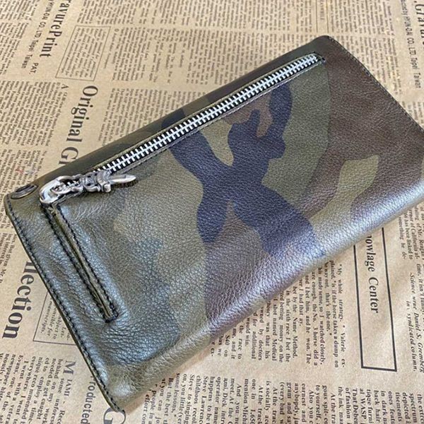 ☆超人気☆クロムハーツ 財布 ウェーブ ウォレット 偽物クロスボタン タンクカモ 迷彩030840