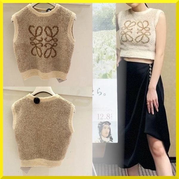 完売必至[ロエベ]アナグラム 偽物Vest in cotton blendアナグラムベストS359Y14KDI
