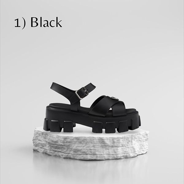 トレンドの最前線☆プラダ モノリス コピーrubber sandal ラバー サンダル 5.5cm 1X382N