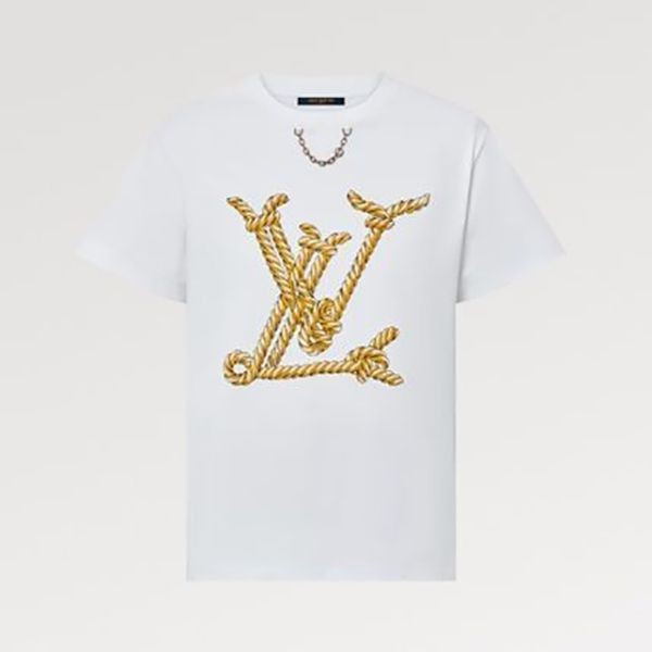 即日発送サービスルイヴィトン Tシャツ 激安 半袖 マリン風1AFMZA 1AFMZ3【チェーンがアクセント☆】