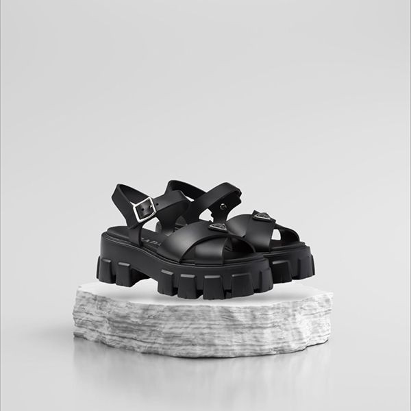 トレンドの最前線☆プラダ モノリス コピーrubber sandal ラバー サンダル 5.5cm 1X382N