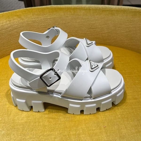 トレンドの最前線☆プラダ モノリス コピーrubber sandal ラバー サンダル 5.5cm 1X382N
