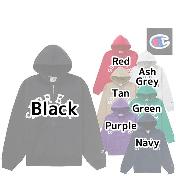 【シュプリーム Champion 偽物】24SS アーチロゴ スウェットパーカーsp05101
