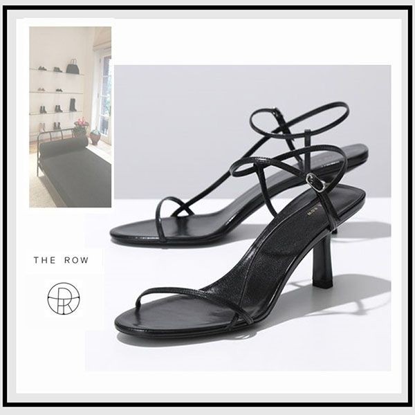 セレブ愛用中The Row ★ ベアー Sandal ♪ 65mm ブラックw24050202
