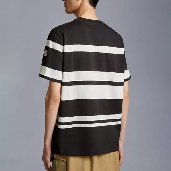 モンクレール レプリカ ストライプ エンボスロゴ Tシャツ n級品J10918C0005589AHZP90