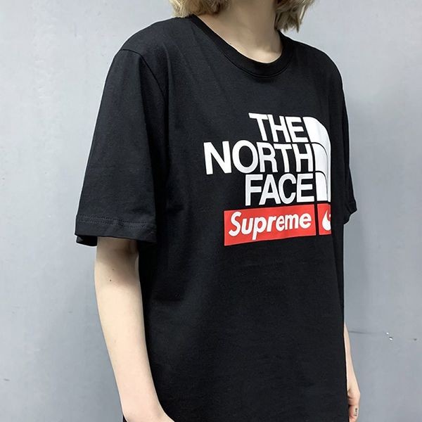 nike ノースフェイス シュプリーム コピーコラボ★スペシャルロゴTシャツ ブラック&ホワイト05102