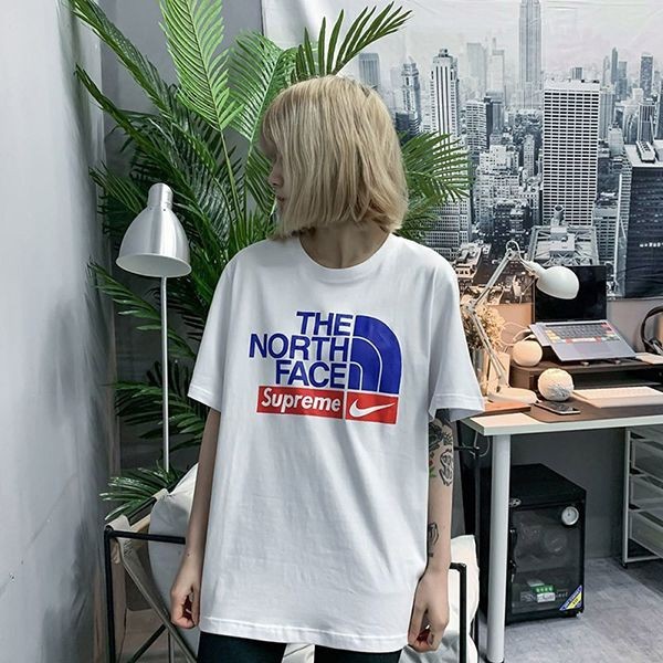 nike ノースフェイス シュプリーム コピーコラボ★スペシャルロゴTシャツ ブラック&ホワイト05102