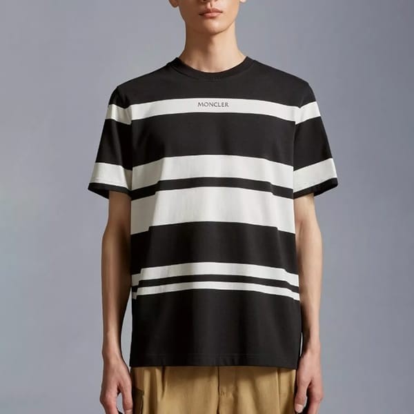 モンクレール レプリカ ストライプ エンボスロゴ Tシャツ n級品J10918C0005589AHZP90
