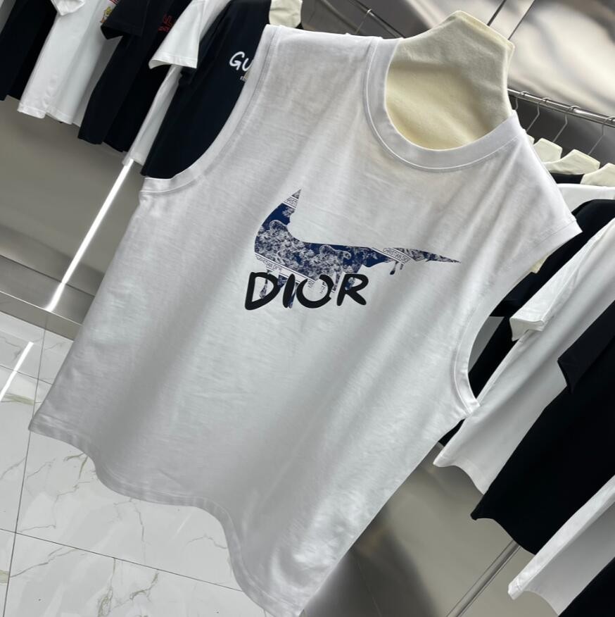 人気 ディオール ナイキ Tシャツ コピー 袖なし 白 24061801