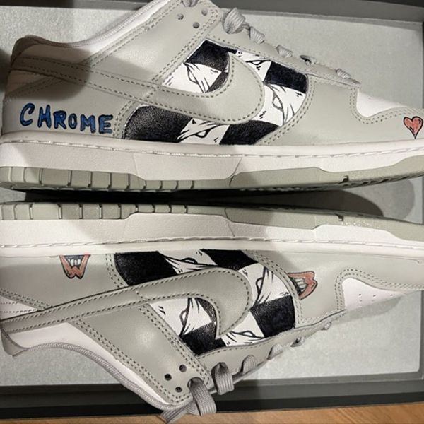 《大人気》クロムハーツ ナイキ コピーLow Dunk コラボレーション ペイントスニーカー