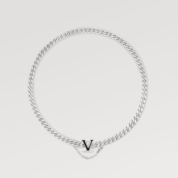 ユニークなデザインルイヴィトン 喜平 ネックレス コピー LV スパイク シルバー M01383
