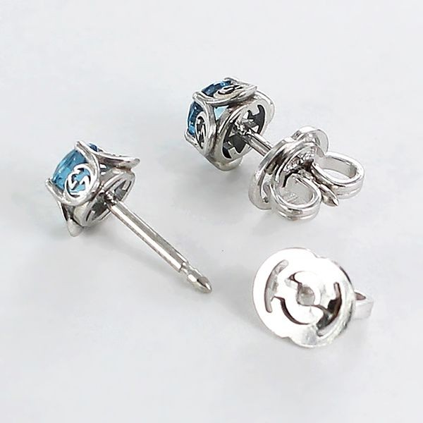 芸能人愛用グッチ ピアス 偽物18K ブルートパーズ レディース 両耳ピアス 662427