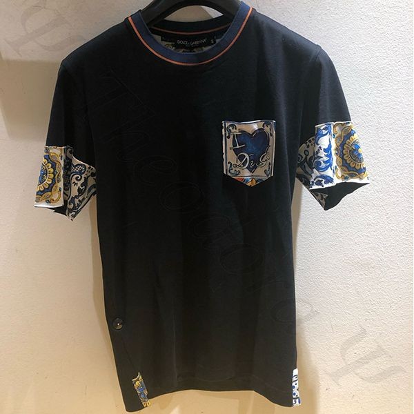 ドルチェ&ガッバーナ マヨリカ 偽物パッチワーク コットン 半袖Tシャツdg071311