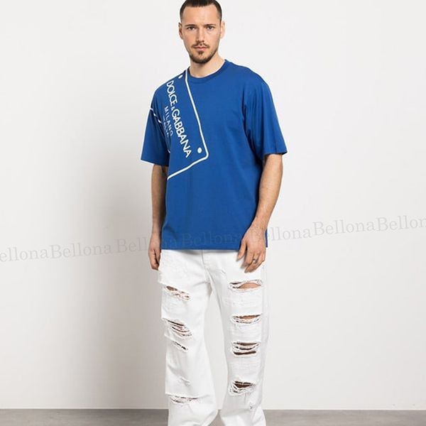 入手困難ドルガバ パロディロゴプレート コットン製 TシャツG8PR8TFU7EQB5460