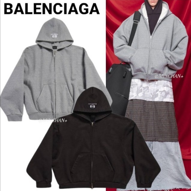バレンシアガ パーカー UNITY SPORTS ICON BOXY ジップアップ HOODIE 787354TQVD59034