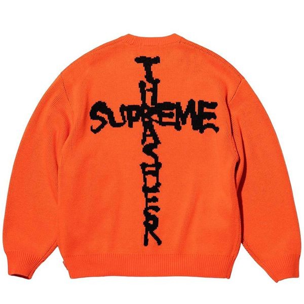 即納でお届け【シュプリーム thrasher 偽物】neckface コラボ クロスロゴ セーター st1105