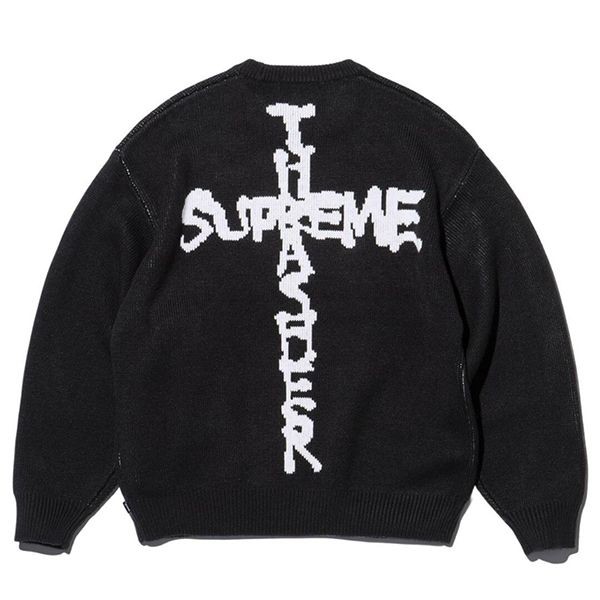 即納でお届け【シュプリーム thrasher 偽物】neckface コラボ クロスロゴ セーター st1105