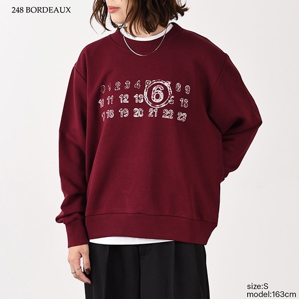 男女兼用【国内即発】エムエムシックス ナンバーロゴ スウェットシャツ 偽物 S52GU0227S25606
